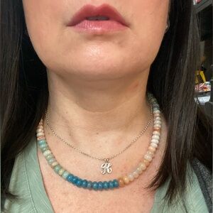 Beachy Minimal Genuine Gemstone Necklace Natural Sterling Clasp